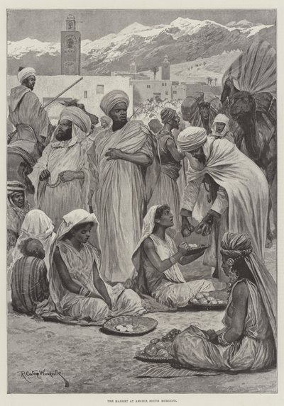 The Market at Amsmiz, South Morocco by Richard Caton Woodville junior
